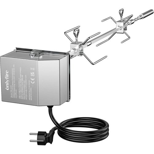 ASFASFq-Onlyfire BRK-6045 INOX Grill Rotisserie tournebroche Kit s¿adapte pour Weber Spirit 200/300 & Spirit II Serie 200/300 Gasgrills