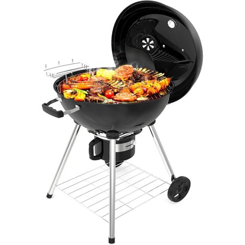 ASFASFq-21 inch Barbecue Charbon de Bois avec Couvercle,XXL Barbecue Rond Charbon, Tiroir à Cendres, Évent Réglable,Barbecue Boule,83 cm x 71 cm x 105.5cm