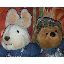 2 Peluches Lapin Et Castor Peluche Et Tissu Jemini 35 Cm