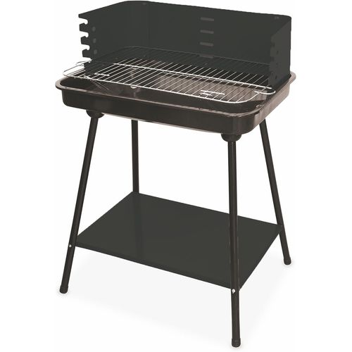 ASFASFq-Barbecue à charbon de bois rectangulaire 58 x 38 cm Sun-Day Noir