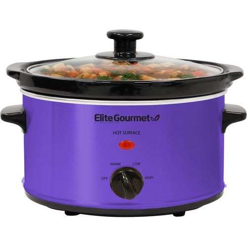 KALANKA-MST-275XP Mijoteuse ovale à température réglable pour entrées, sauces et plats mijotés, couvercle en verre et cuve lavables au lave-vaisselle, 1,9 L, violet