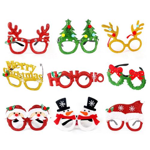 Lunettes Père Noël, Arbre De Noël, Cadre De Lunettes, Joyeux Noël, Accessoires Photo, Cadeau Pour Enfant, 9/12 Pièces