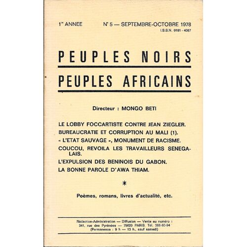 Peuples Noirs Peuples Africains N°5 - 1ère Année