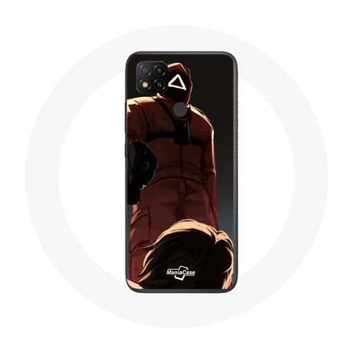 Coque Xiaomi Redmi 9c Squid Game Soldat Rouge Avec Masque Triangle