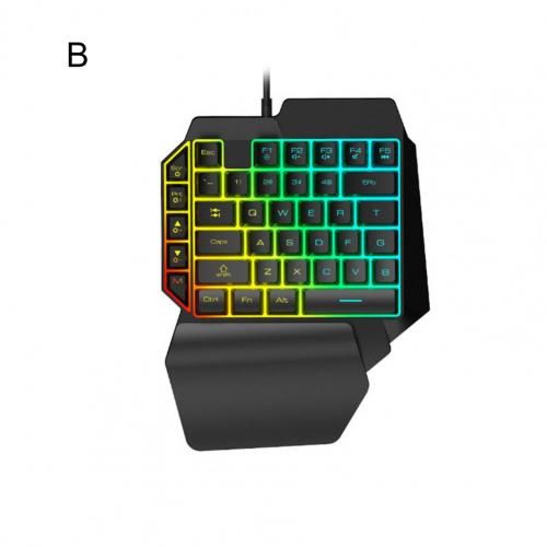 Clavier de jeu à Membrane K15 39 touches, à une main, mécanique, rvb, pour PC et ordinateur portable
