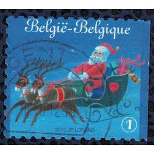 Belgique 2010 Oblitéré Rond Used Père Noël Et Traîneau Rennes Plus Cadeaux Su