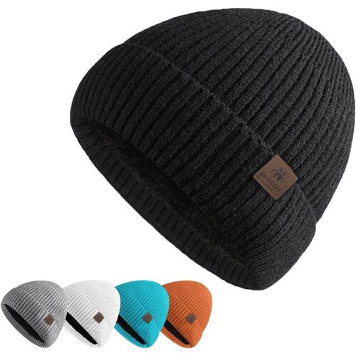 Jexnovashop-Bonnet Pour Homme - Polaire - Chapeaux D'hiver Pour Hommes - Restez Au Chaud Par Temps Froid - Thermique Toboggan Crâne Casquette Tricotée