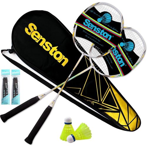 Asfasfq-Raquette De Badminton Graphite Shaft Pour 2 Joueurs, Badminton Racket Professionnel Et 2 Volants 2 Surgrips
