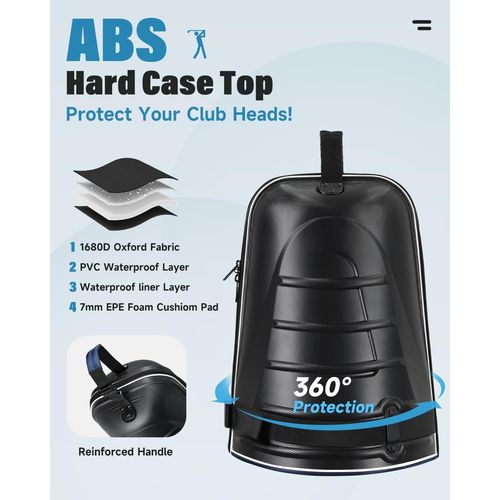 Asfasfq-Sac De Voyage Pour Équipement De Golf Avec Roues Et Coque Rigide Supérieure - Protection Pour Clubs De Golf, Durable, Léger Et Portable, Pour Avion, Compagnies Aériennes Et Voyages