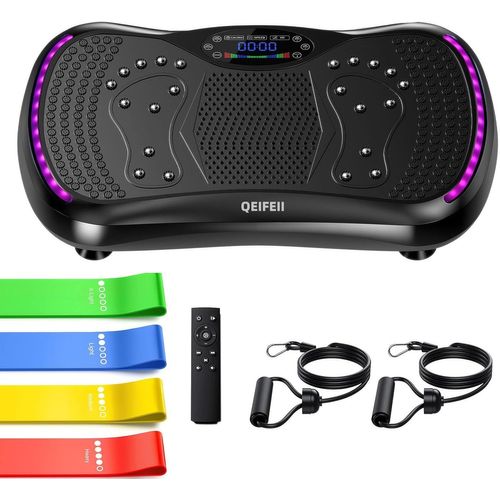 Plateforme Vibrante, Plateforme Vibrante Perte De Poids, 200 Vitesses Réglables Poids Maximal De 400lbs Entraînement Complet Du Corps, Avec Bandes De Résistance Pour Drainage Lymphatique