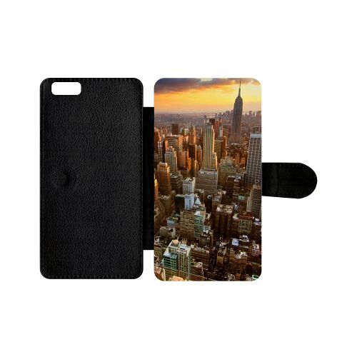Etui A Rabat - New York - Compatible Avec Apple Iphone 6s Plus - Plastique - Bord Noir
