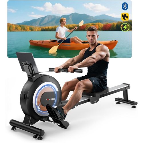 Asfasfq-Rameur Musculation D'appartement, 32 Niveaux De Résistance, Rameur Magnétique Avec App & Écran Lcd, Exclusive, Silencieux Pour Entraînement Cardio, Capacité 160 Kg, Rangement Vertical