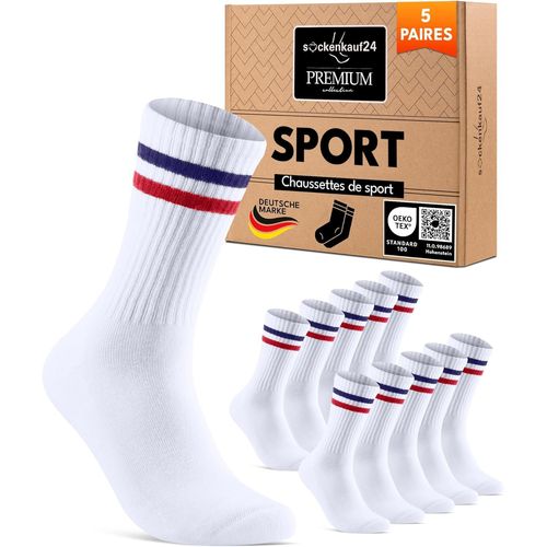 Asfasfq-Chaussettes De Sport Homme Femme Chaussettes De Tennis Crew Socks Respirantes Et Renforcées