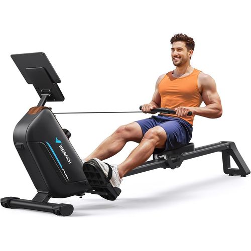 Asfasfq-Rameur D'appartement, Rameur Magnétique Silencieux, Rails Améliorés Et Allongés De 130 Cm Pour Une Plus Grande Liberté De Mouvement, Équipé D'une Application Exclusive