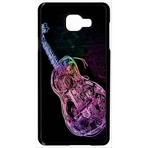Coque - Guitare Effet Néon - Compatible Avec Samsung Galaxy A7 (2016) - Plastique - Bord Noir