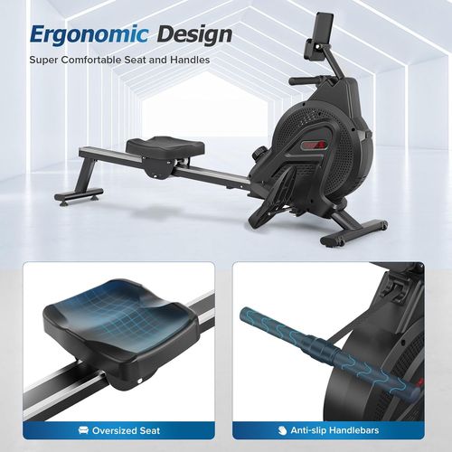 Asfasfq-Rameur Pliable Appartement Pour Usage Domestique Freinage Magnétique 16 Niveaux De Résistance Rameur D'appartement Capacité Maximale 120kg