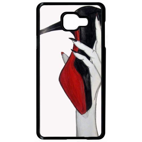 Coque - Escarpins Rouge Et Noir - Compatible Avec Samsung Galaxy A7 (2016) - Plastique - Bord Noir