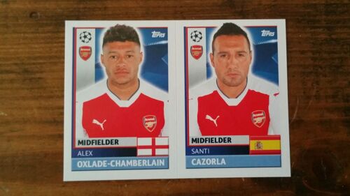 Image N°14 A Et 15 B Panini Foot Champions League 2016 2017 -Santi Cazorla- Alex Oxlade-Chamberlain -Arsenal-