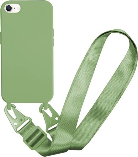 Coque Iphone 6/7/8 Avec Cordon, Corde R¿¿Glable Coque Pour T¿¿L¿¿Phone Portable Antichoc Coque Souple En Silicone, Vert Clair