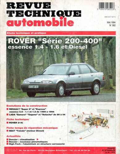 Revue Technique Automobile N° 562 Rover Serie 200 / 400 Essence 1.4 / 1.6 Et Diesel 