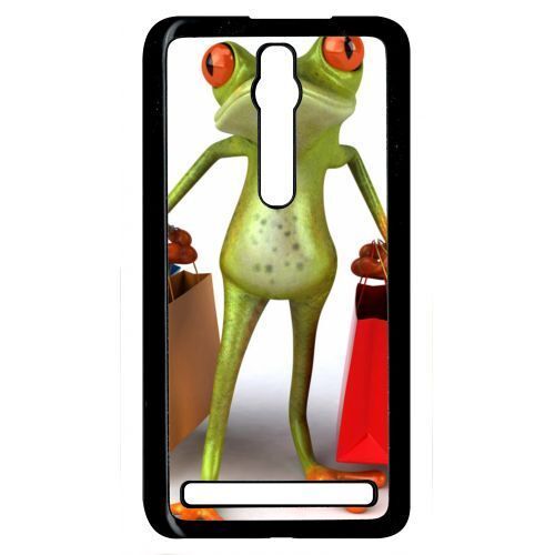 Coque - Grenouille shopping - compatible avec asus Zenfone 2 ZE551ML - Plastique - bord Noir