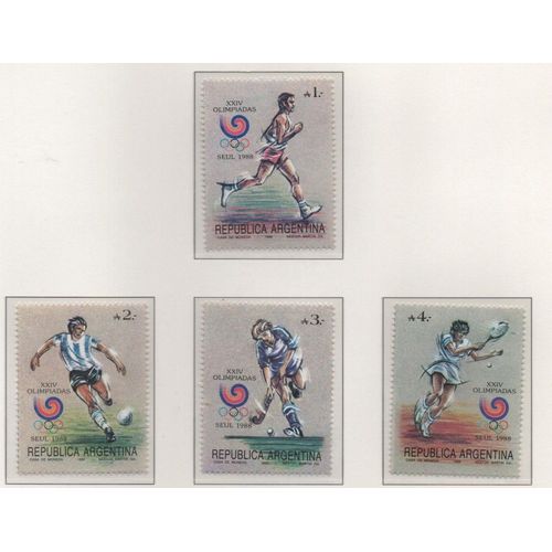 Argentine Timbres Jeux Olympiques De Séoul 1988