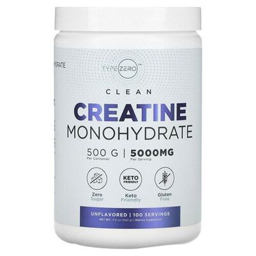 Typezero, Clean, Créatine Monohydrate, Sans Arôme, 5000 Mg, 500 G