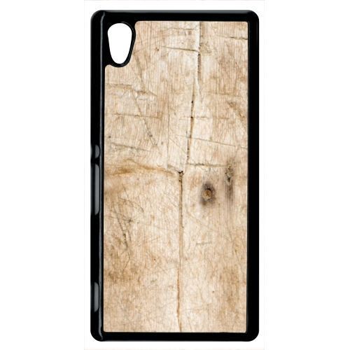 Coque - Bois - Compatible Avec Sony Xperia M4 Aqua - Plastique - Bord Noir