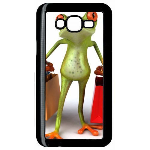 Coque - Grenouille shopping - compatible avec samsung Galaxy J7 - Plastique - bord Noir