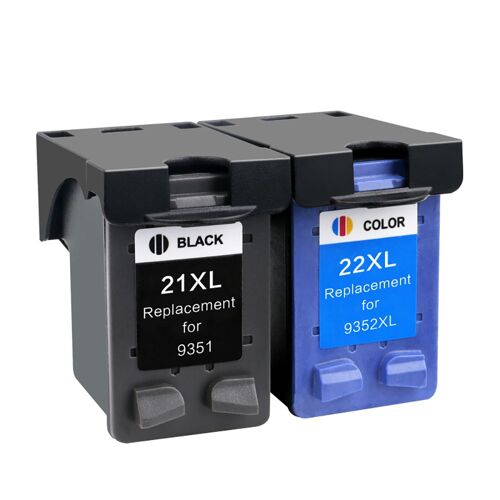 Encre reconditionnée HP 21/22, grande capacité, pour HP 21, 22, 21XL, 22XL, bon colorant à base d'eau, respectueux de l'environnement