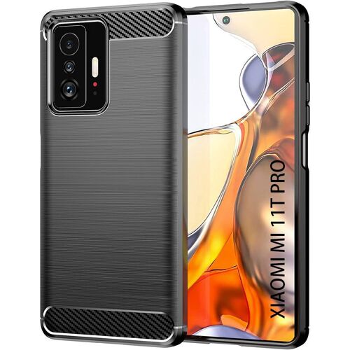 Coque Xiaomi 11T Pro 5G (6,67'') Silicone Anti Choc Traits Acier design Tpu Protection Renforcee noir