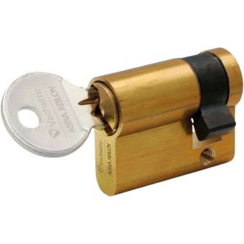 ASFASFq-Demi-Cylindre de Serrure Mécanique FIRST pour Porte - Une Entrée 30x10mm - Mécanisme 5 Goupilles Sécurisé - 3 Clés - Installation Facile - Garantie 2 Ans - Finition Laiton