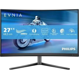 Philips Evnia 5000 27M2C5200W - Écran LED - jeux - incurvé - 27" - 1920 x 1080 Full HD (1080p) @ 280 Hz - Fast VA - 300 cd/m² - 4000:1 - HDR10 - 0.3 ms - 2xHDMI, DisplayPort - ardoise foncée