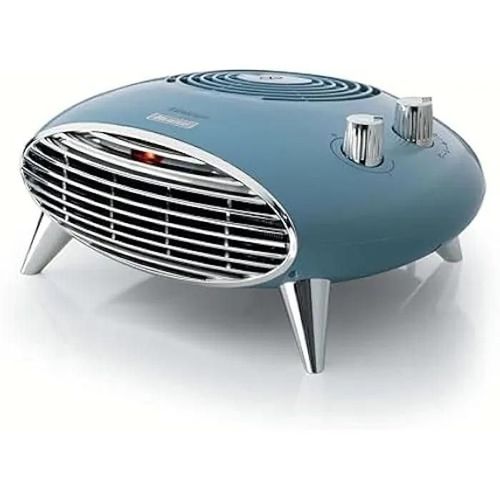 Chauffage de table - ARIETE - 8211 - 2000W - thermostat - silencieux - grille et pieds chromés - bleu clair