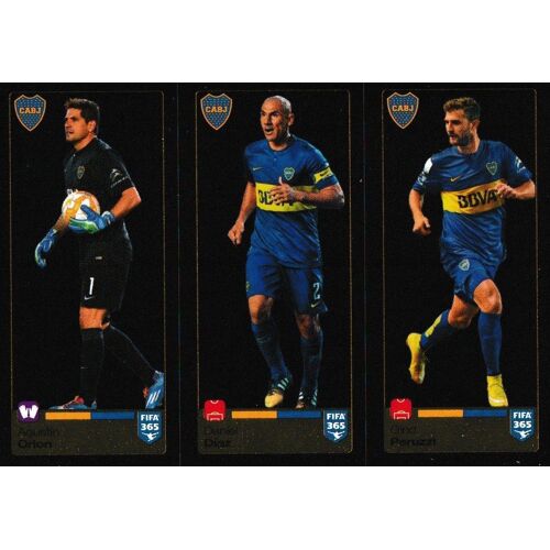 N°83 / N°84 / N°85 - Stickers Image Panini Fifa 365 ( 2016 ) - Agustin Orion / Daniel Diaz / Gino Peruzzi - Boca Juniors