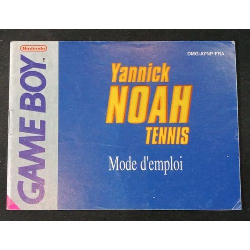 Yannick Noah Tennis - Notice Officielle - Gameboy