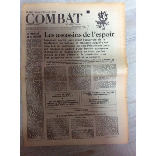 Combat N°9167 Du 18/12/73 : Commando De Palestiniens À Rome - Messmer - Amson (Jauni)