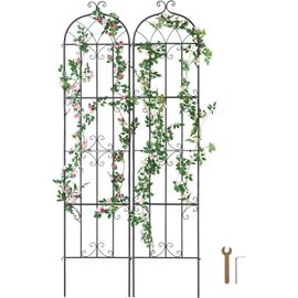 ASFASFq-Treillis Jardin pour Plantes grimpantes, 51 x 220 cm, Treillis Fleurs de Jardin en métal antirouille, Treillis de rosiers grimpants extérieur, Support de concombres, pour Cours, pelouses, 2 p