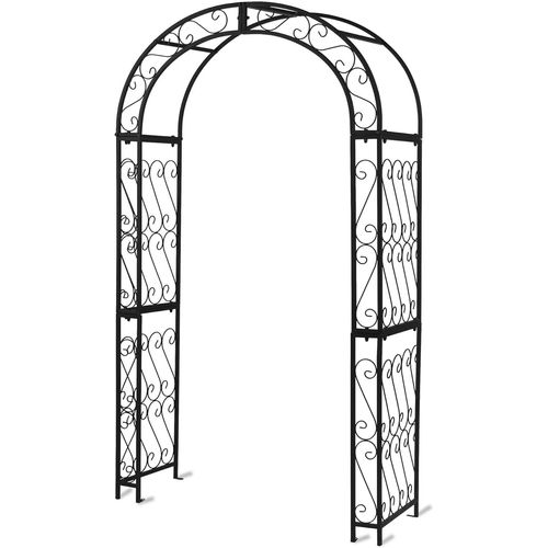 Asfasfq-Arche De Jardin 124 Cm X 47 Cm X 212 Cm - Arche En Fer Noir Robuste - Grille En Fonte Pour Diverses Plantes Grimpantes - Arche De Jardin En Plein Air Pour Cérémonie De Mariage