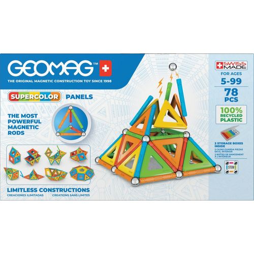 Supercolor Green Line Geomag - Ecofriendly 78 Pcs Panels Supercolor