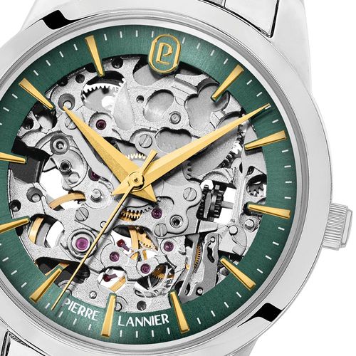 Montre Femme Thea Argenté Cadran Vert Bracelet Acier Argenté 18 Mm