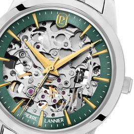 Montre Femme Thea Argenté Cadran Vert Bracelet Acier Argenté 18 Mm