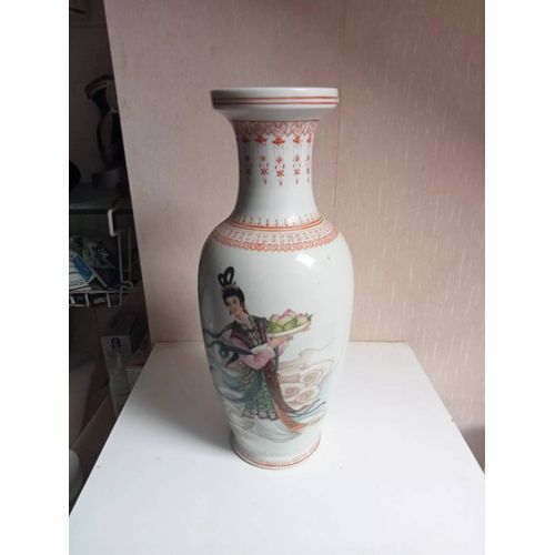 vase ancien en porcelaine de chine hauteur 31,5 cm