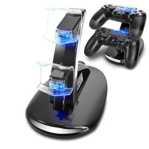 Double station de charge à LED Link-e pour manette sans fil PS4 (chargeur, support, docking, alimentation, console, USB)