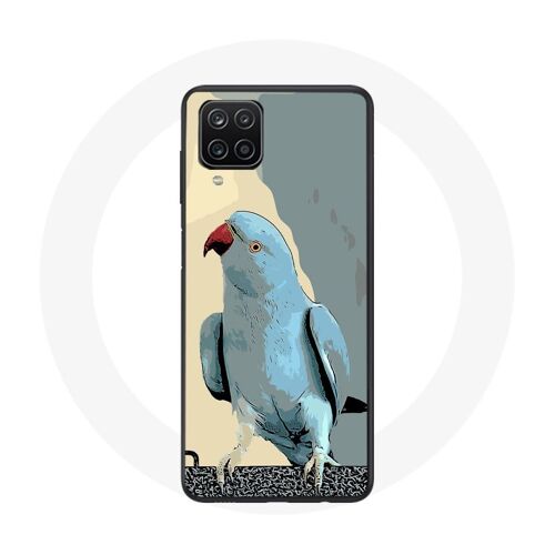 Coque Samsung Galaxy A12 Perruches perroquets Bleu