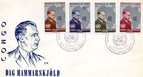 Enveloppe Premier Jour Congo Dag Hammarsjöld  - Hommage 