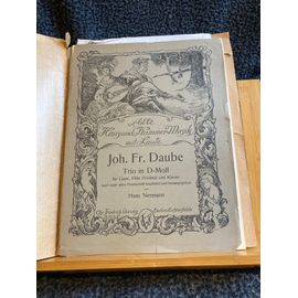 Joh. Fr. Daube Trio En Ré Mineur Partition Luth Flute Et Clavier Chr. Friedrich
