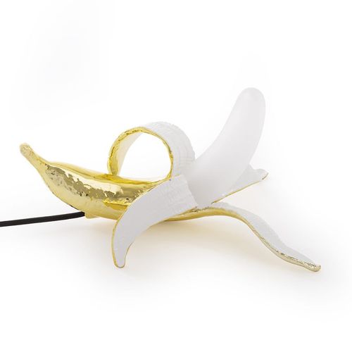 Seletti Lampe De Table Banana Lamp Gold (Dewey - Résine Et Verre)