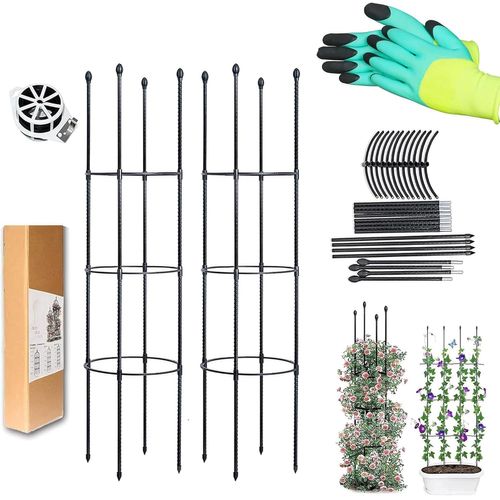 Asfasfq-2 Pièces Obélisque De Jardin,Support De Plantes De Grimpantes,Treillis Fleur Soutien De Arche De Jardin En Forme De Tour Pour Le Jardin,Support De Fleur Et De Plantes Grimpantes