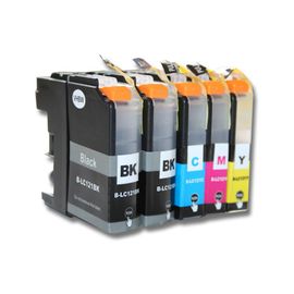 vhbw 5x cartouches remplacement pour Brother LC121BK, LC121C, LC121, LC121M, LC121Y pour imprimante avec puce